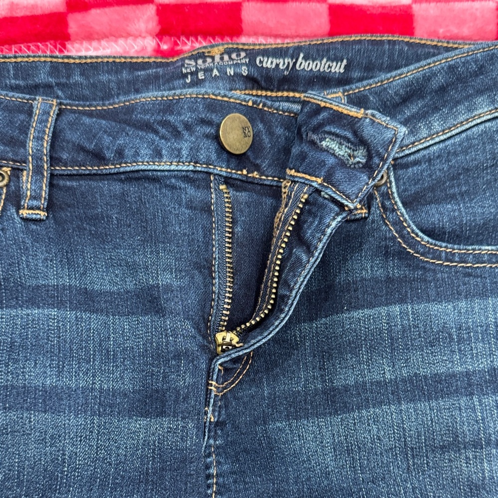 Soho Dark Blue Boot Cut Jeans - Picture 5 of 6